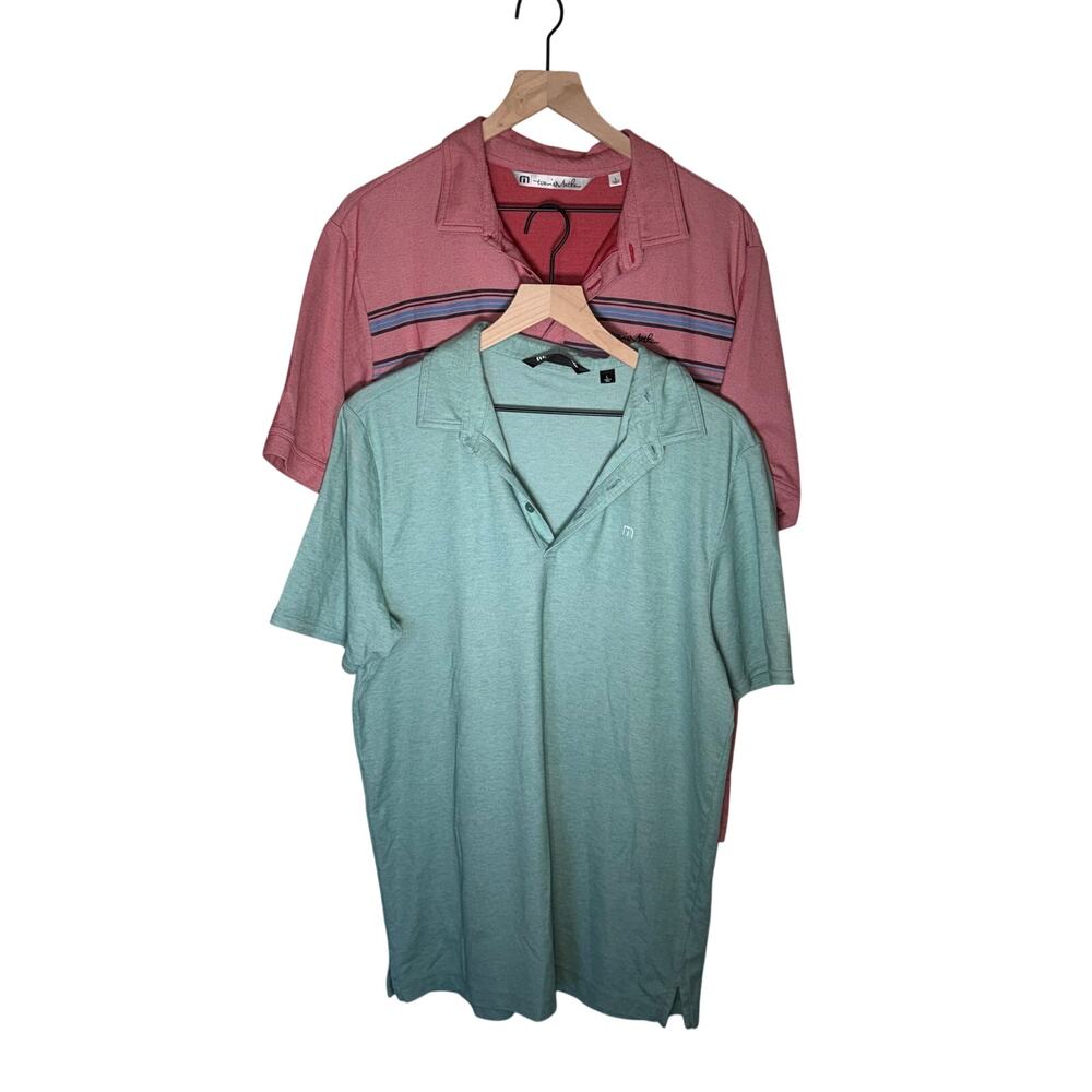 TRAVIS MATHEW set of two lightweight menโs outdoor golf polos L